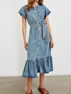 Rails Kahlo Dress Midi chambray Blue